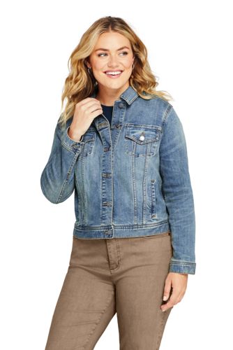 plus size long denim jacket