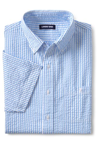 Men's Short Sleeve Seersucker Cotton Shirt | Lands' End