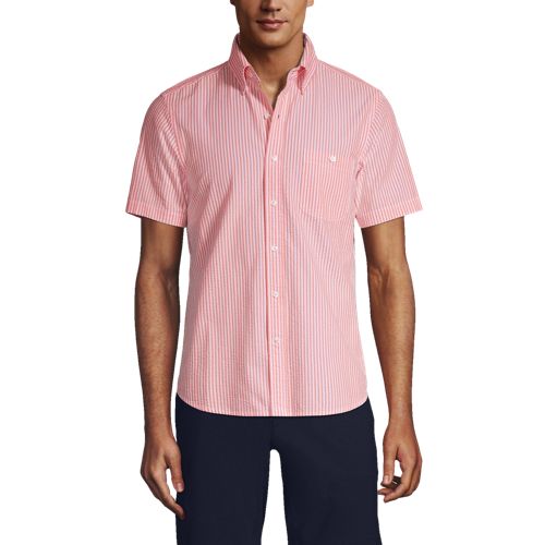 Men Dress Shirt Short Sleeve Elastic Casual Button Down Shirts