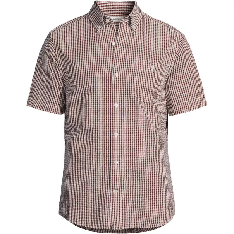 Men's Short Sleeve Seersucker Shirt, Front