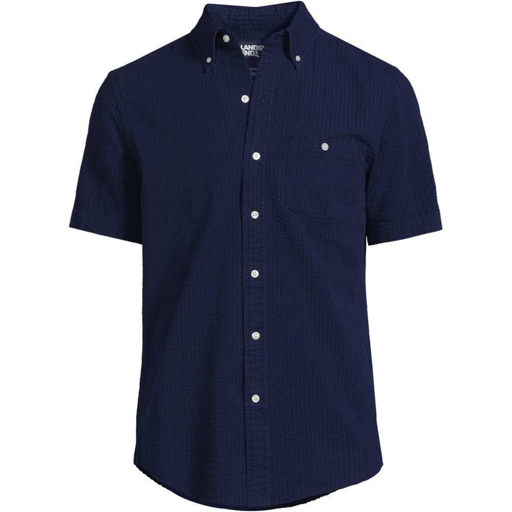 Mens short sleeve hot sale seersucker shirts