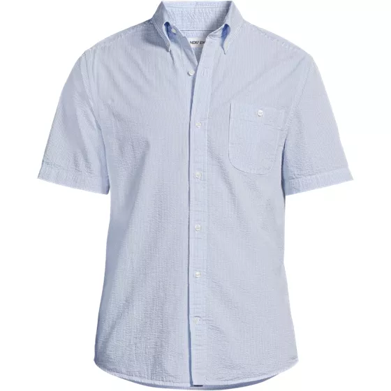 Men's Big Short Sleeve Seersucker Shirt - primary
