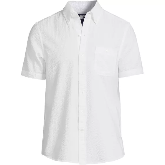 Men's Big and Tall Short Sleeve Seersucker Shirt - primary