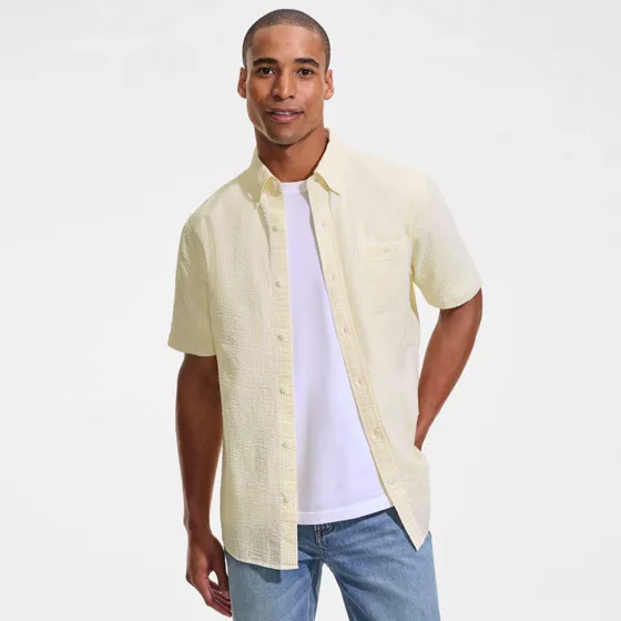 Men's Short Sleeve Seersucker Shirt - primary