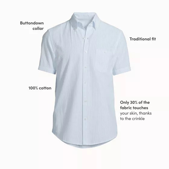Men's Short Sleeve Seersucker Shirt - primary