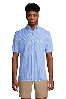 Men's Short Sleeve Seersucker Cotton Shirt 