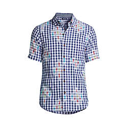 Men's Traditional Fit Short Sleeve Madras Shirt, alternative image
