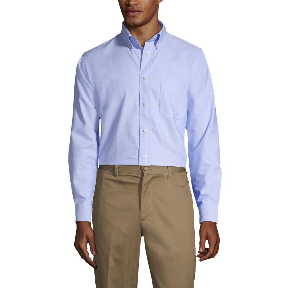 Light Blue Supima Cotton Oxford Satin Weave 4-Bar Long Sleeve