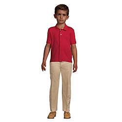 School Uniform Little Kids Adaptive Short Sleeve Interlock Polo Shirt, alternative image