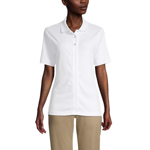 Women's white short sleeve best sale polo shirt