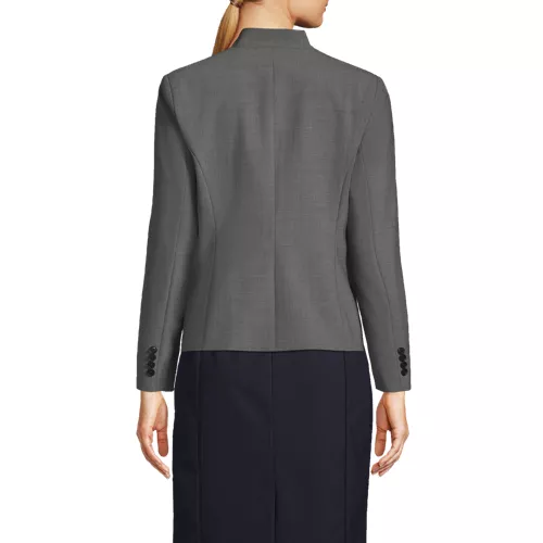 Women's Washable Wool Collarless Blazer, Back