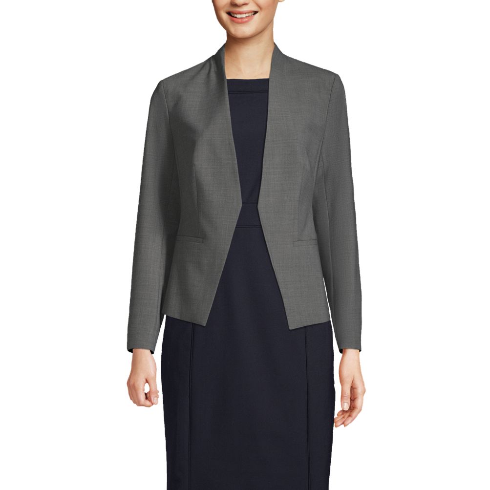 Women's Washable Wool Collarless Blazer | Lands' End