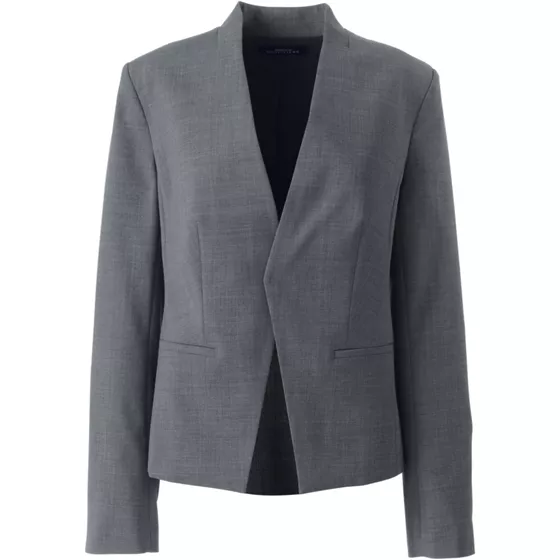 Women's Washable Wool Collarless Blazer - primary