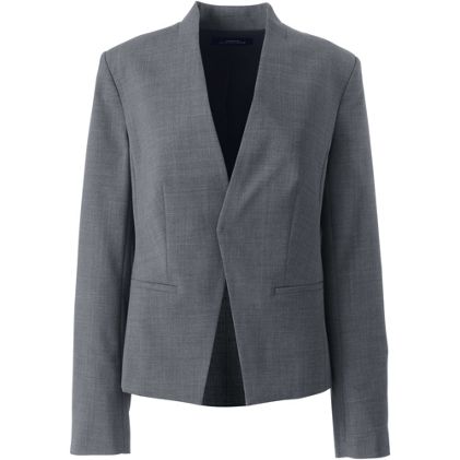 Women's Washable Wool Collarless Blazer - primary