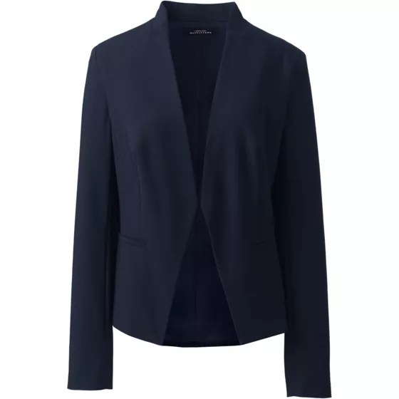 Women's Plus Size Washable Wool Collarless Blazer - primary