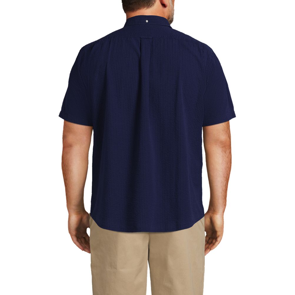 Men's Big and Tall Traditional Fit Short Sleeve Seersucker Shirt