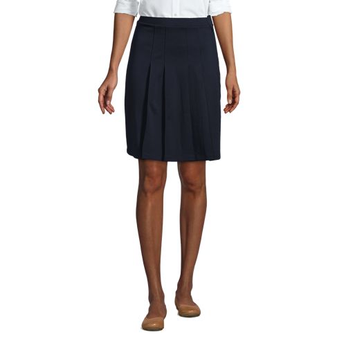 School Uniform Girls Ponte Pleat Skirt at the Knee