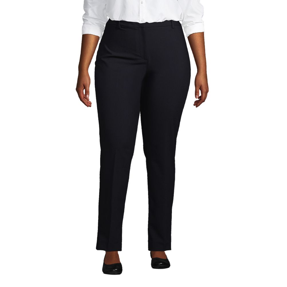 Women's Plus Size Washable Wool Slim Pants | Lands' End