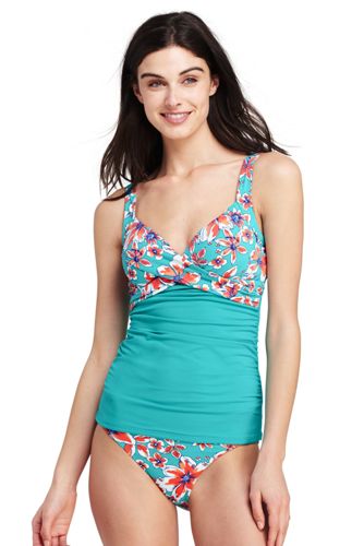 lands end wrap underwire tankini top