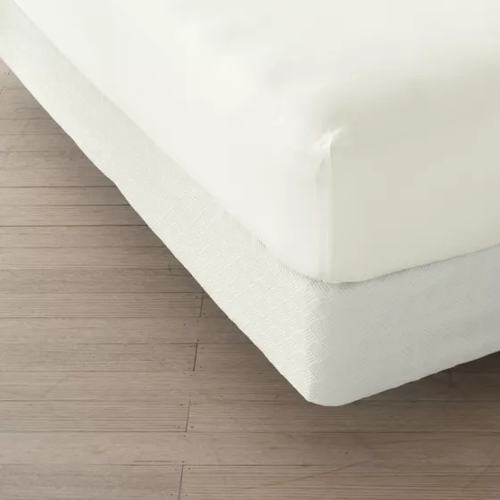 Basketweave Cotton Matelasse Box Spring Cover - primary