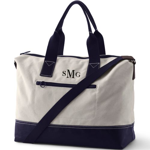 Lands' End Canvas Hybrid Tote Bag, White