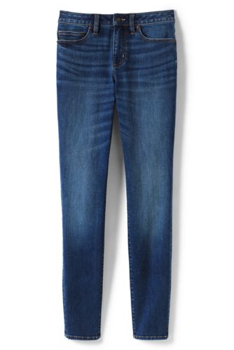 Women's Curvy Mid Rise Skinny Jeans - Blue