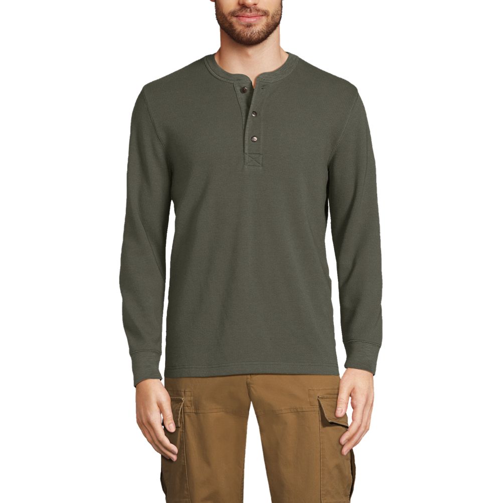  Long Sleeve Shirts for Men Henley Shirts Solid Color Undershirt  Button T Shirts Muscle Shirt Waffle Thermal Undershirt Black Tshirt Men  White Medium : Sports & Outdoors