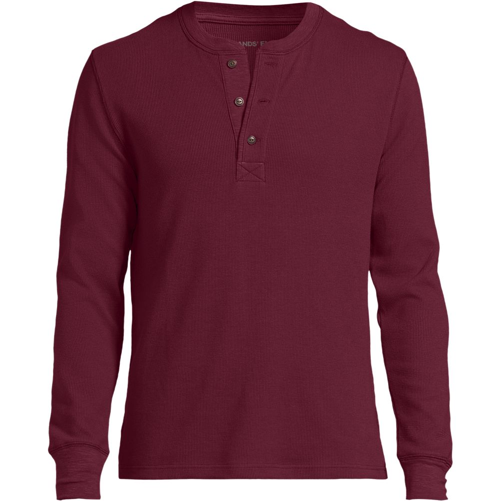 Men's Long Sleeve Thermal Waffle Henley | Lands' End