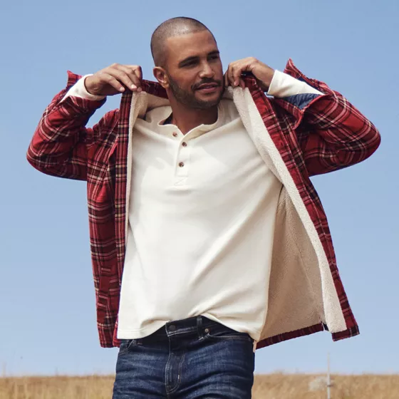 Men's Long Sleeve Thermal Waffle Henley - primary