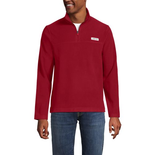  Lands' End Anyweather Fleece-pullover Mit Reißverschluss, Herren, Größe:52-54 Regular, Rot, Polyester, By Lands' End 