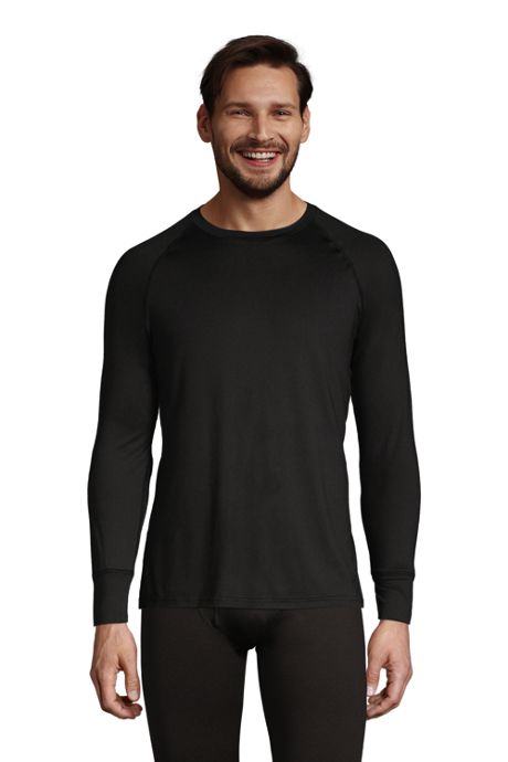 Lands End Mens Stretch Thermaskin Long Underwear Crew Base Layer