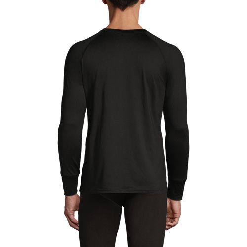  Lands' End Thermaskin Rundhals-shirt Mit Stretch, Herren, Größe:44-46 Regular, Schwarz, Elasthan/polyester-mischung, By Lands' End 