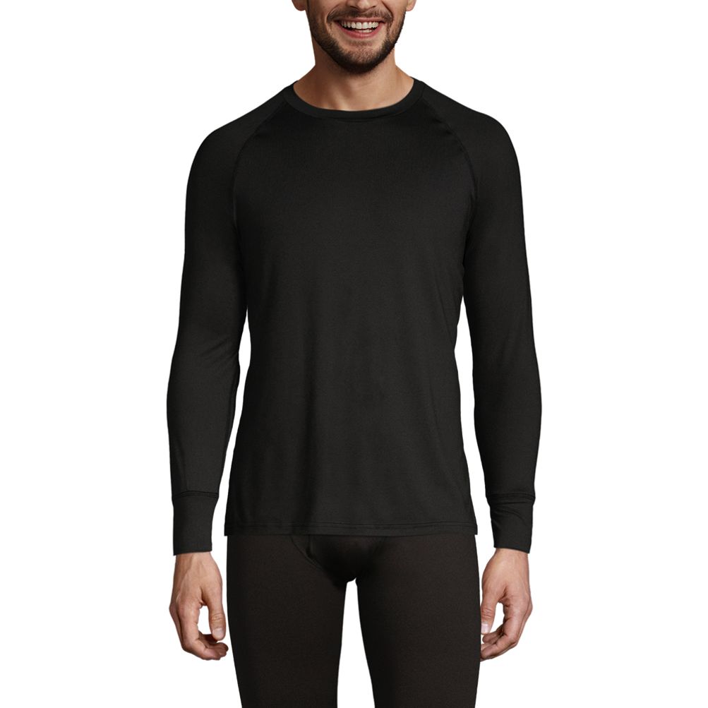 Lands' End Men's Stretch Thermaskin Long Underwear Crew Base Layer