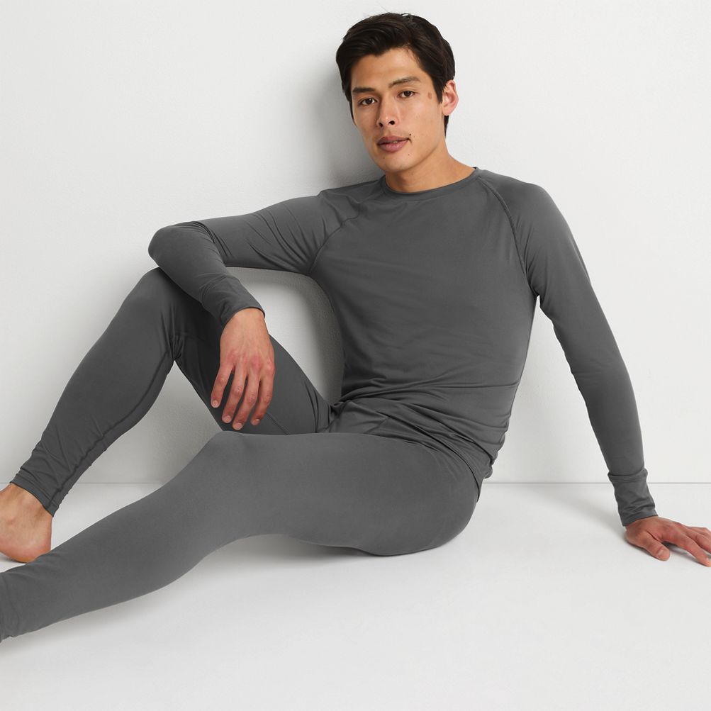 Men s Stretch Thermaskin Long Underwear Crew Base Layer Lands End