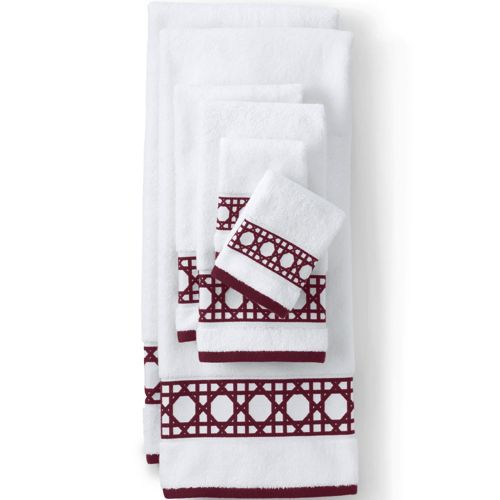 Premium Supima Cotton Cane Weave Jacquard Border Hand Towel