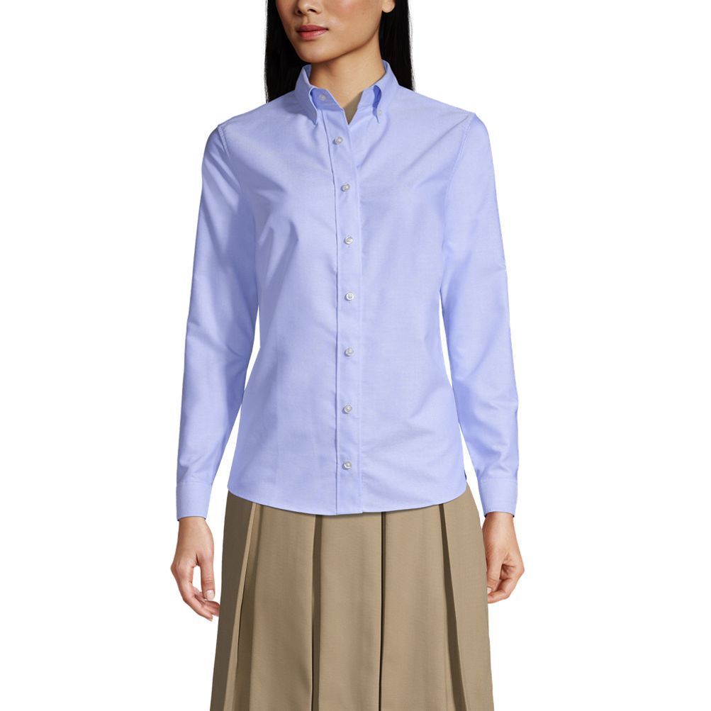 Light Blue Supima Cotton Oxford Satin Weave 4-Bar Long Sleeve