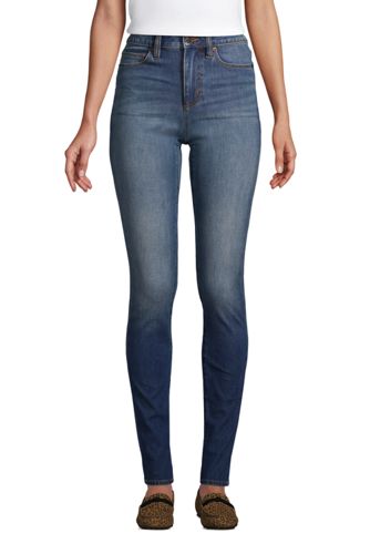 Jean Blanc Slim Droit Stretch 7 8 Taille Haute Femme Lands End