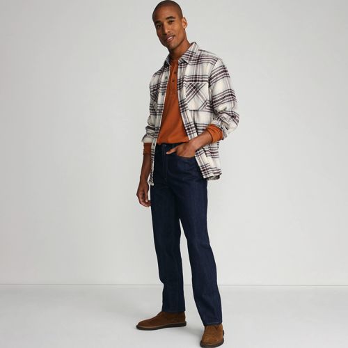 Men's No Iron Comfort Waist Traditional Fit Plain Front