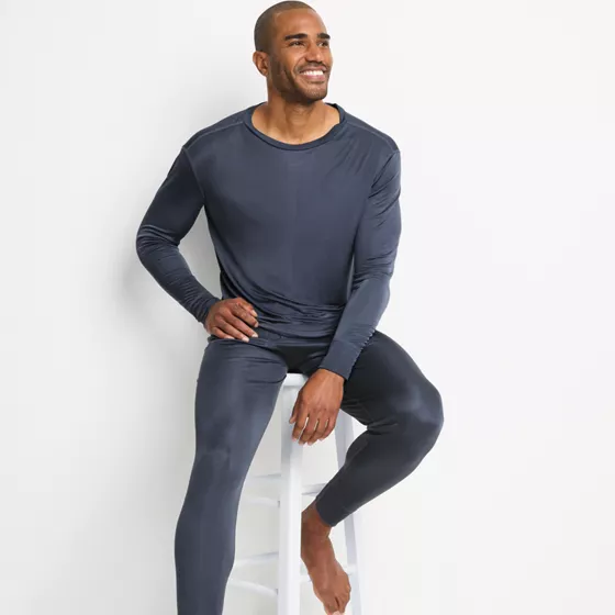 Men's Silk Long Underwear Crew Neck - primary