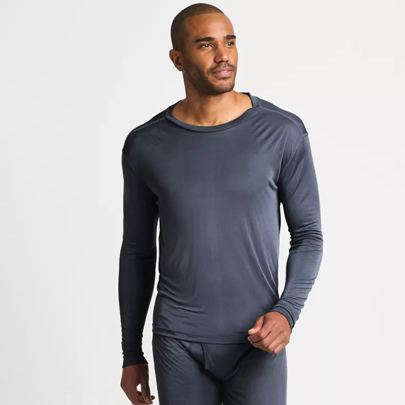 Men's Silk Long Underwear Crew Neck