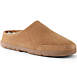 Men's Suede Leather Fuzzy Shearling Fur Clog Slippers, Front