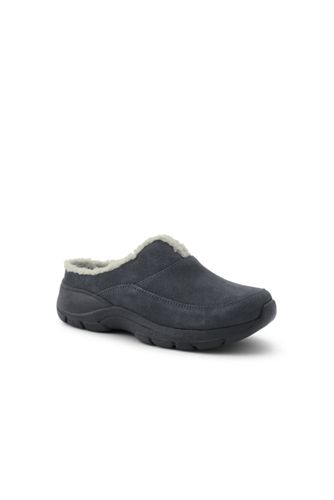 Veloursleder-Clogs mit Teddyfutter für Damen | Lands' End