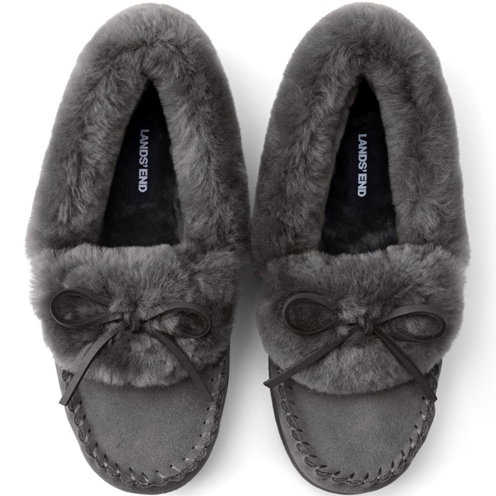 Fuzzy slip on online moccasin slippers