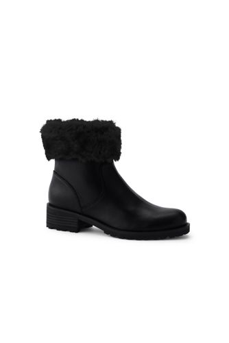 ladies black boots with fur trim