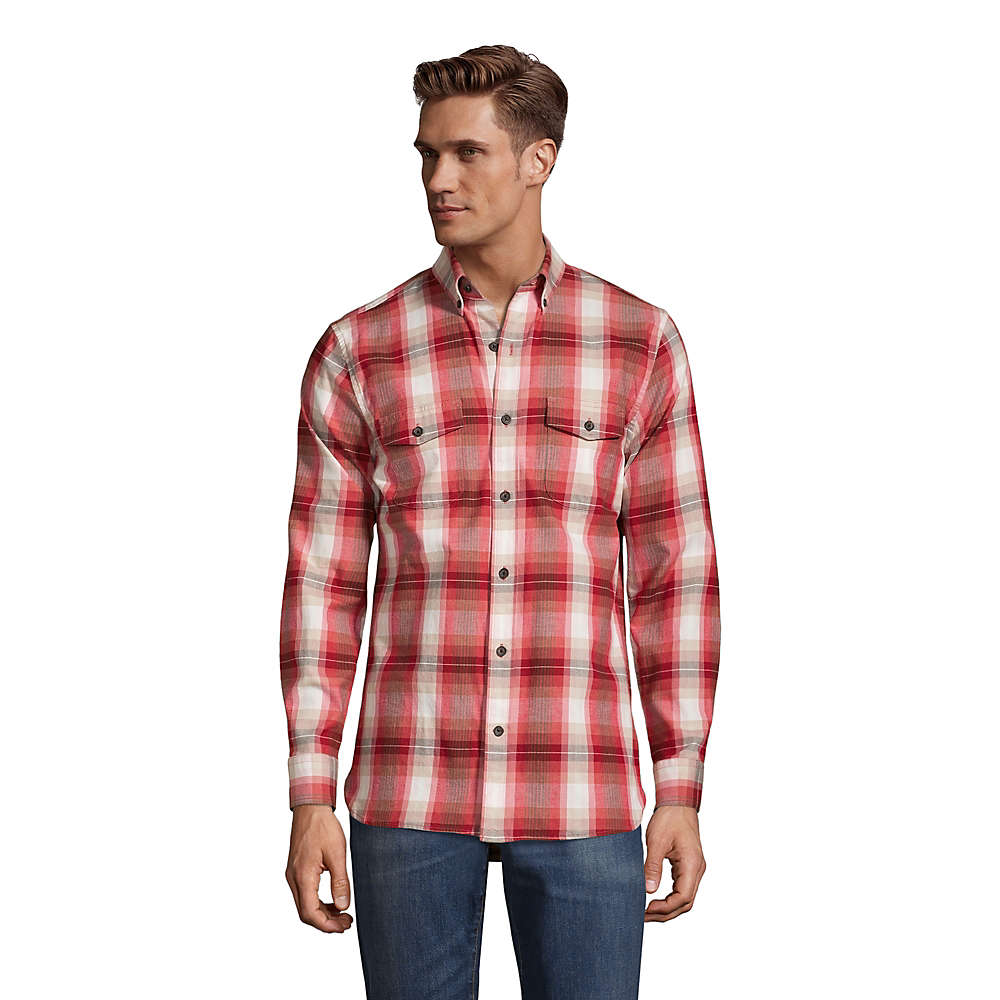 Men's Traditional Fit Comfort- First Lightweight Flannel Shirt, Front