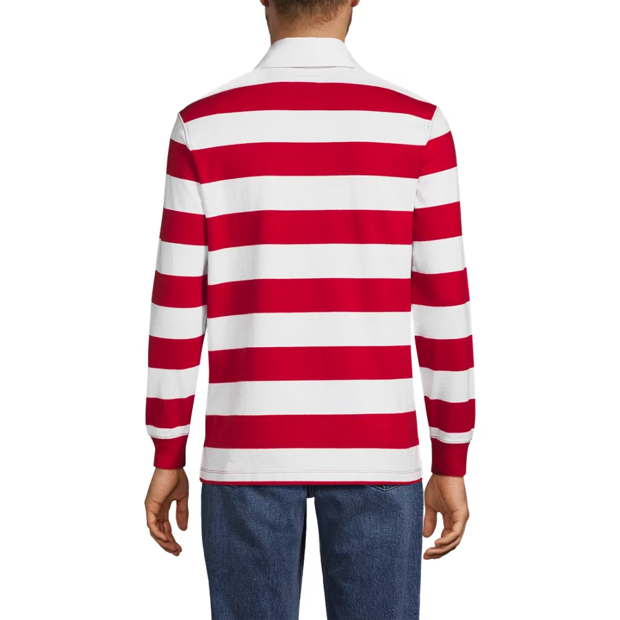 Men's Long Sleeve Stripe Rugby Shirt view 1