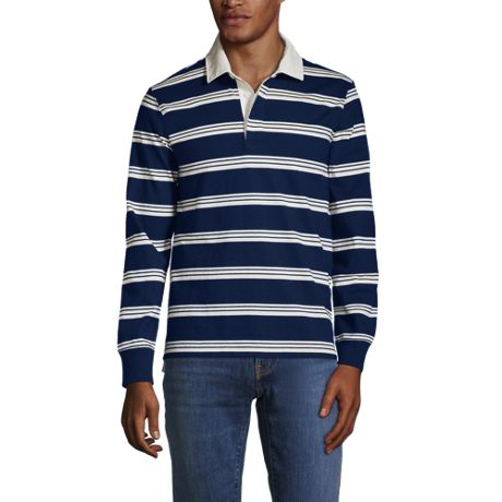 Mens Clothing T-shirts Long-sleeve t-shirts Polo Ralph Lauren Denim Striped Rugby Shirt in White for Men 