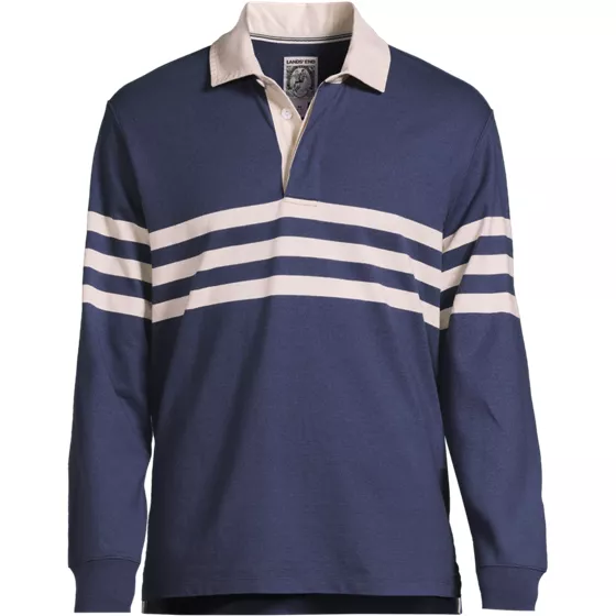 Men's Long Sleeve Stripe Rugby Shirt - primary
