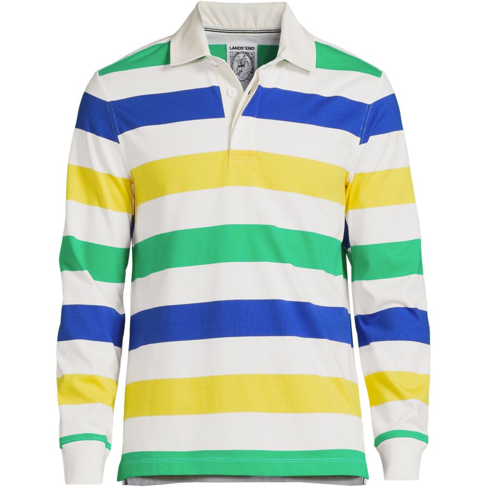 Men s Big and Tall Long Sleeve Stripe Rugby Shirt Lands End