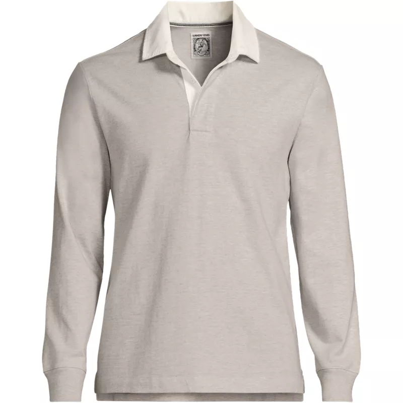 Men's Long Sleeve Stripe Rugby Shirt, Front
